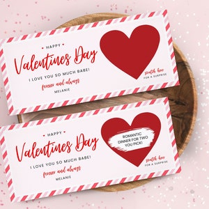 Bon cadeau surprise pour la Saint-Valentin, cadeau personnalisé, à gratter, cadeau unique de la Saint-Valentin pour mari, petit ami, femme, petite amie