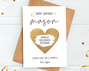 Personalized Birthday Card, Surprise Gift, Scratch Off, Gift for Him or Her