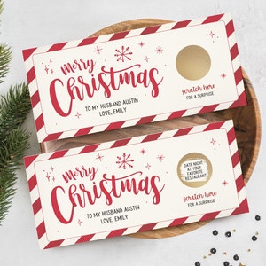 Surprise Christmas Voucher, Personalized Gift, Scratch Off, Christmas Gift for Him or Her, Holiday Surprise
