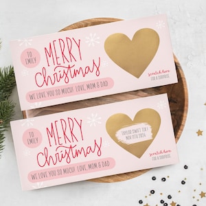 Buono di Natale a sorpresa, regalo personalizzato, gratta, sorpresa natalizia, regalo di Natale per figlia, moglie, fidanzata