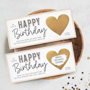 Cadeau d'anniversaire personnalisé, cadeau surprise, à gratter, cadeau pour lui ou pour elle
