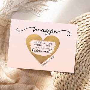 Serez-vous ma demoiselle d'honneur ? Carte à gratter, demoiselle d'honneur, bouquetière, invitation à un mariage