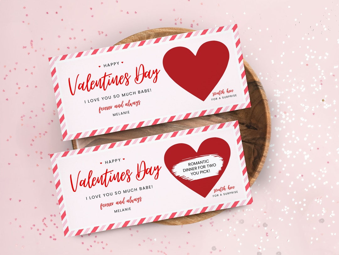 Surprise Valentines Day Gift Voucher, Personalized Gift, Scratch Off ...