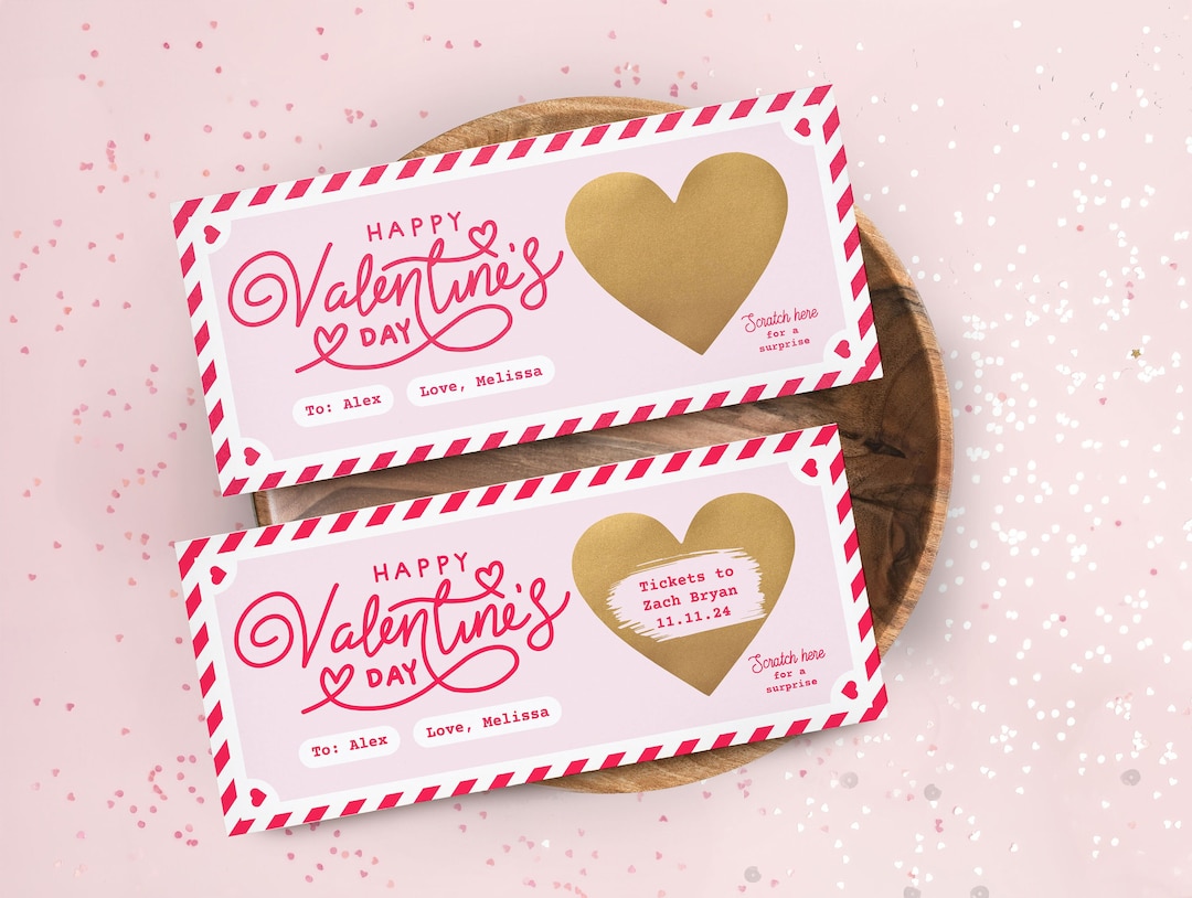 Surprise Valentines Day Gift Voucher, Personalized Gift, Scratch Off ...