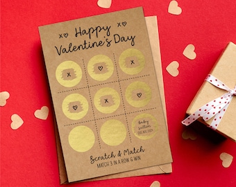 Valentine&#39;s Day pregnancy announcement scratch off card, Scratch & match, Surprise baby announcement, Personalized birth announcement