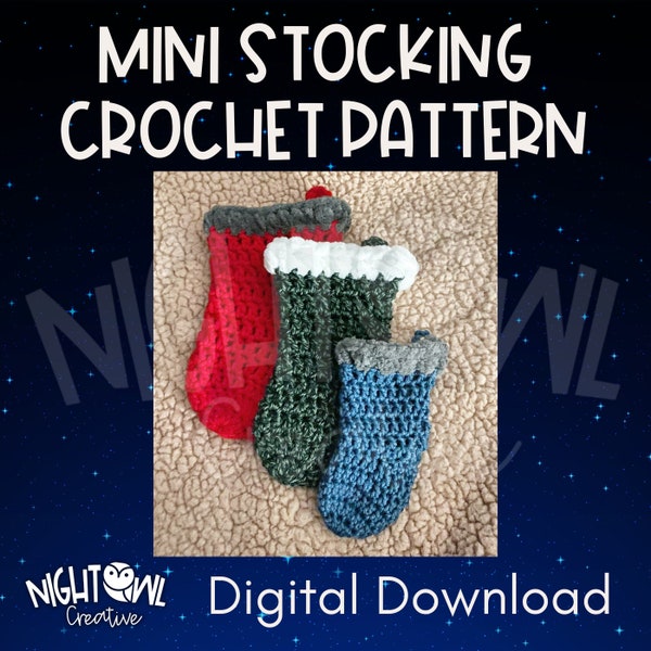 Mini Crochet Stocking Pattern, Crochet Pattern Christmas, Easy Crochet Pattern, Fast crochet pattern, Crochet ornament pattern, download