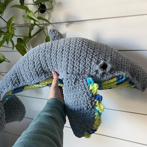 Crochet Humpback Whale Stuffed Animal, Handmade Gift, Nursery Decor, Whale Plush, Nautical Nursery Decor, Extra Large Plush