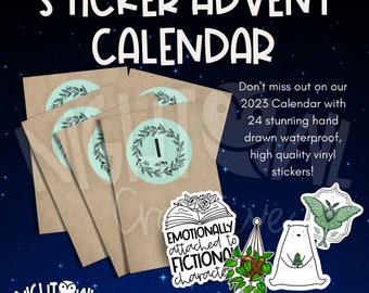 Advent Calendar for Teens, Stickers Advent Calendar, unique Christmas Advent, advent calendar with stickers, for teenager, for pre-teen