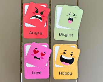 Emotions Flashcards for Kids – Printable Feelings Chart | 8 Colorful Emotion Cards | Montessori-Inspired | Instant Digital Download