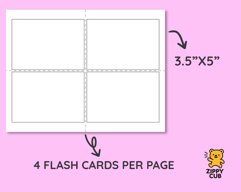 Single Rounded Flash Card Template Blank Flashcards Printable Template – Create Your Own Flashcards | 4 ...