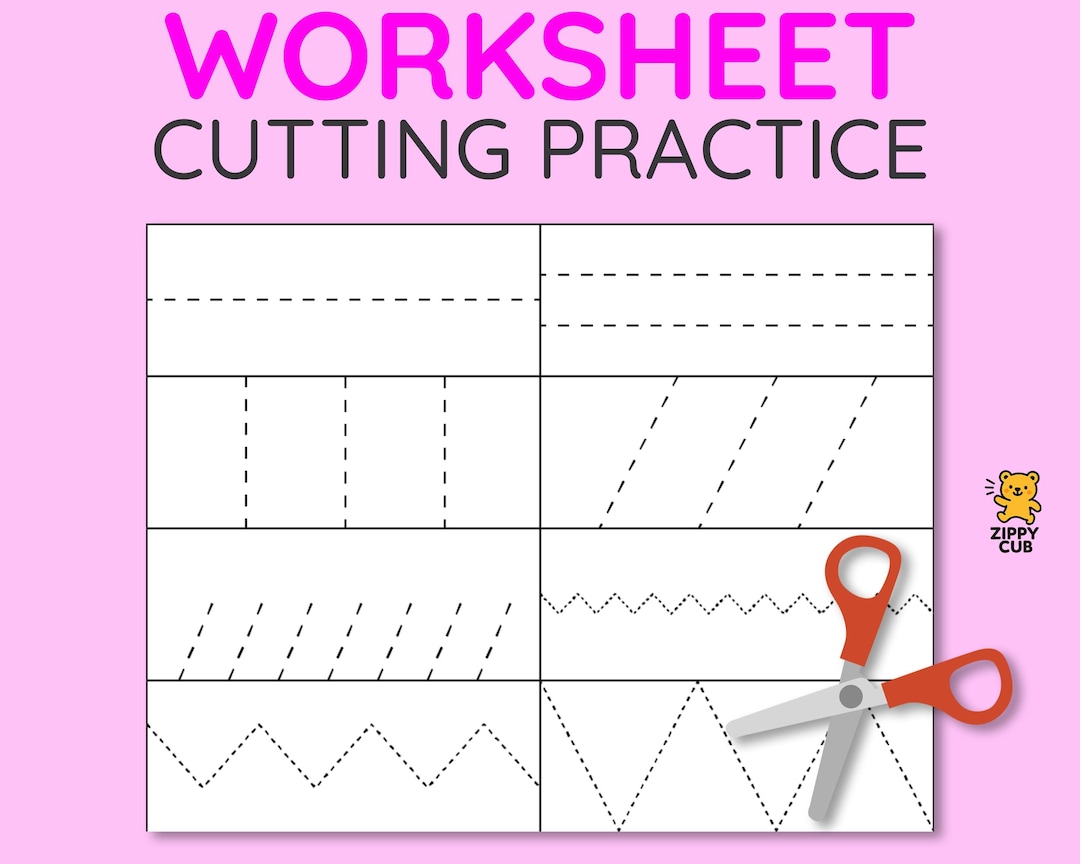 Cutting Practice Worksheets for Kids – 20 Scissor Skill Exercises | 7