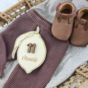 Meilensteinset für das erste Babyjahr · Geschenk Geburt · Meilensteinkarten Holz · Newborn · Mein erstes Jahr · Geburtsgeschenk · Zitrone