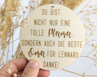 personalisiertes Geschenk zum Muttertag · Muttertagsgeschenk · persönliches Schild mit Gravur · Geburtstagsgeschenk mit Namen der Enkel