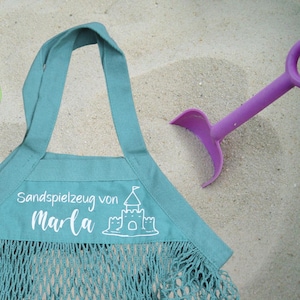 Sand toy bag personalized with name · Digging bag for playground & beach · Playground bag · Mesh bag · Gift for children