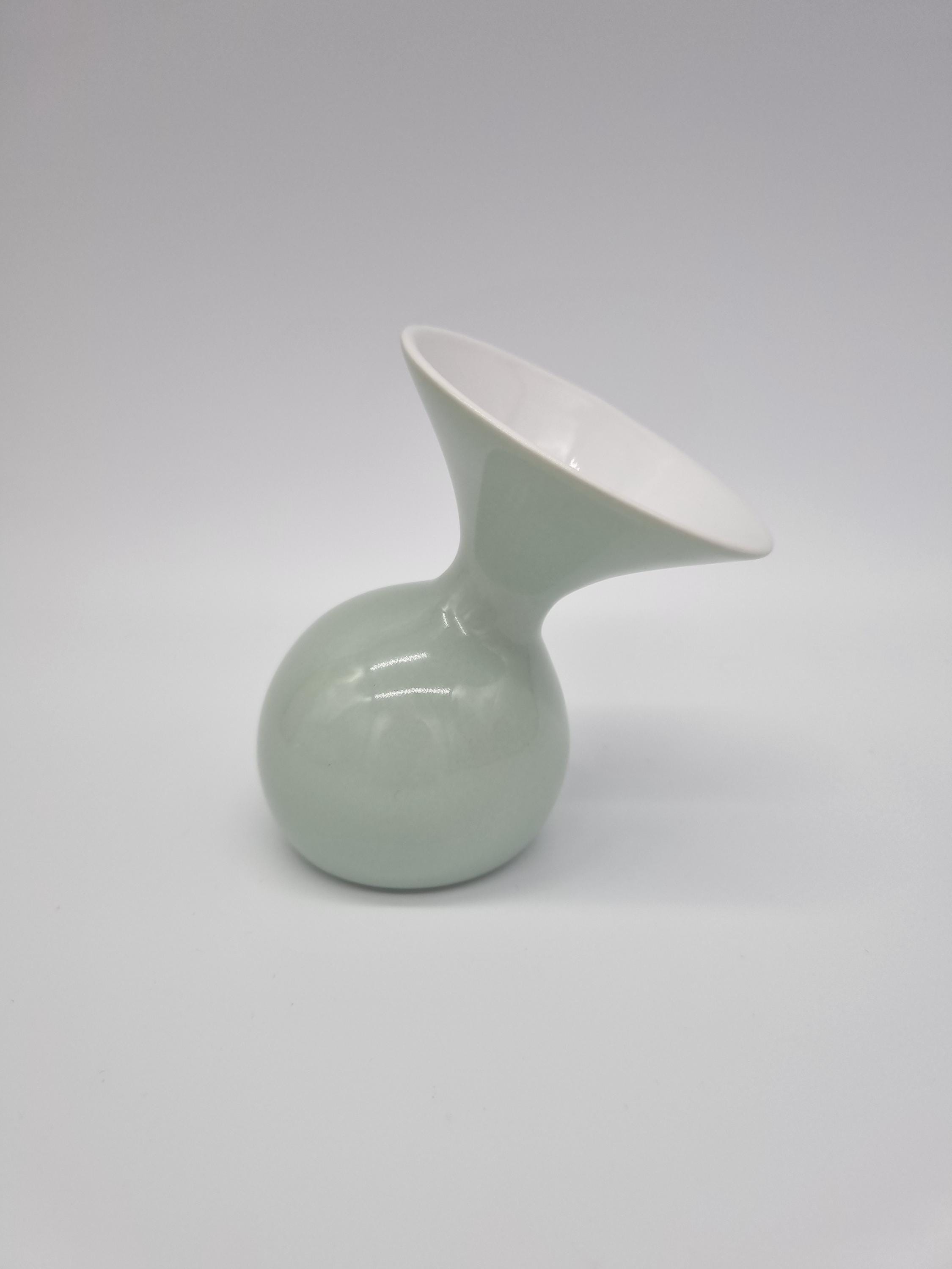 An ASA Small Ceramic Lulu Bud / Posy Vase, Germany, Teal / White. - Etsy UK