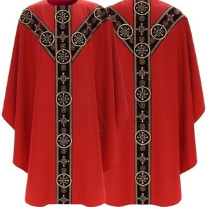 Red Semi Gothic Chasuble