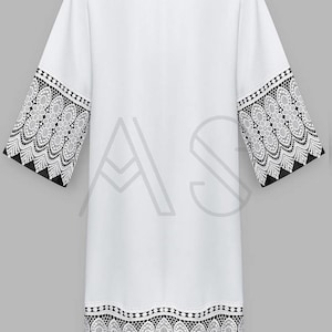 White alb with black lining