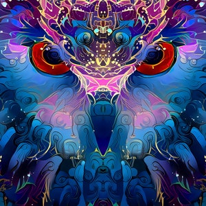 Owl01C1 | Abstract Owl Art | Owl Wall Art | Colorful Owl Art | Psychedelic Art | Owl Print | Owl | Owl Decor | Owl Lover Gift