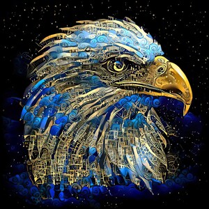 Eagle1C2 | Abstract Eagle Art | Eagle Wall Art | Colorful Eagle Art | Eagle Print | Eagle | Eagle Decor | Eagle Lover Gift | Night Sky Print