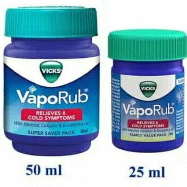 Vicks VapoRub Vapour Rub Congestion Cough Cold Aches Pains Vaporize Nose Nasal Headache Relief Eucalyptus Chest Ointment Balm Gel