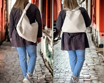 Rucksack Tasche 2 in 1 für Damen Schultertasche Handtasche Umhängetasche Damentasche Reißverschluss