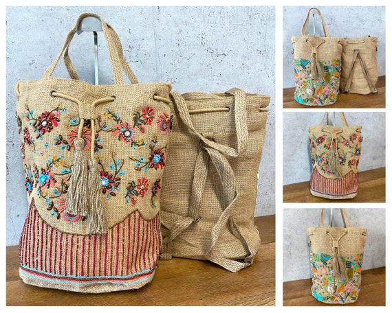 Handmade Jute backpack Handmade Jute Backpack - Etsy main image 2