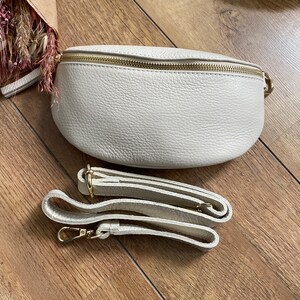 Leder Bauchtasche Gold mit LEDERGURT, Made in Italy Umhängetasche, Crossbody-Gürteltasche, Schultertasche Bild 5