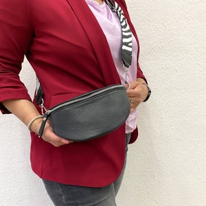 Echt Leder Bauchtasche mit LEDERGURT Made in Italy Umhängetasche, Crossbody-Gürteltasche, Schultertasche Bild 2