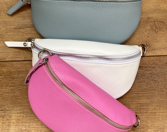 Heuptasje echt leer met LEREN RIEM Made in Italy schoudertas, schoudertas, crossbody heuptas