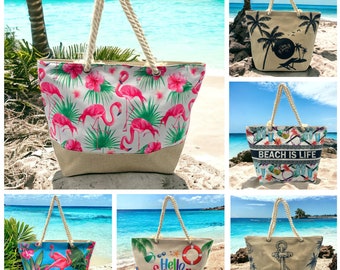 Borsa da spiaggia impermeabile, borsa da bagno Ibiza, shopper da donna, borsa da spiaggia con cerniera, grande XXL, per vacanze, spiaggia, piscina