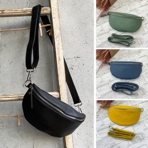 Echt Leder Bauchtasche mit LEDERGURT Made in Italy Umhängetasche, Crossbody-Gürteltasche, Schultertasche Bild 1