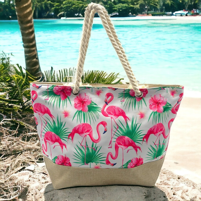 Strandtasche wasserdicht, Badetasche Ibiza, Damen Shopper, Beach Bag mir Reißverschluss, Groß XXL, für Urlaub, Strand, Schwimmbad Bild 7