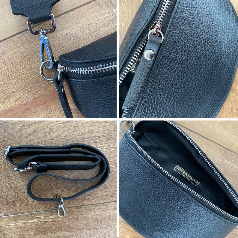 Echt Leder Bauchtasche mit LEDERGURT Made in Italy Umhängetasche, Crossbody-Gürteltasche, Schultertasche Bild 3