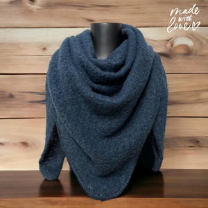 Women's scarf autumn winter wool XXL triangle 202 x 82 cm fluffy winter scarf bounce scarf.