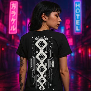 Flatlined! Sandevistan Shirt - Cyberpunk Neural Interface Tee - Techwear System Error Shirt - Glitch Circuit Design - Dystopian Apparel