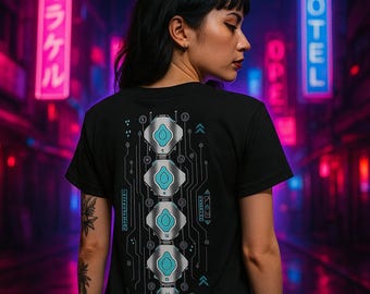 Sandevistan Tech Wear Tee - Heavy Cotton Streetwear Shirt - Futuristic Aesthetic - Punk Tshirt Gift for Cyberpunk Techwear Sandy Cybercore