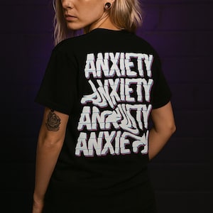 Mind Glitch Anxiety Tee - Alternative Graphic T-Shirt for Mental Health, Retro Goth Vibes, Dark Aesthetic, Meltdown Tee, Streetwear x