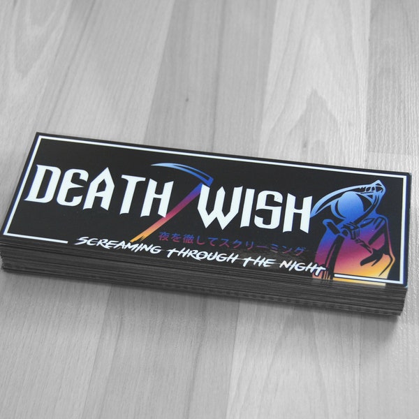 Death Wish Sticker for Car Neo JDM Box Slap Layout - 3 Colors Available!