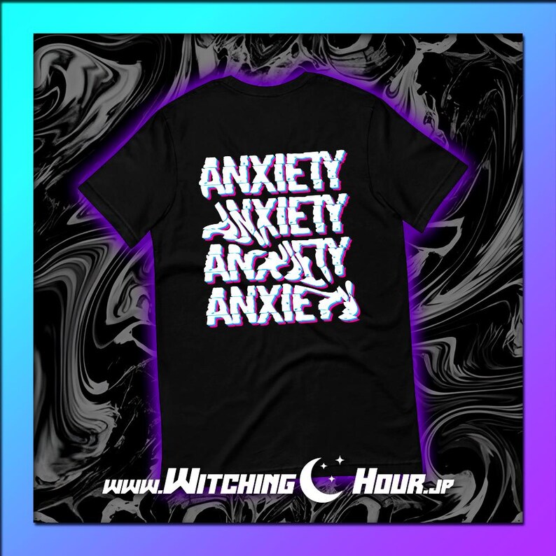 Mind Glitch Anxiety Tee - Alternative Graphic T-Shirt for Mental Health, Retro Goth Vibes, Dark Aesthetic, Meltdown Tee, Streetwear x image 2