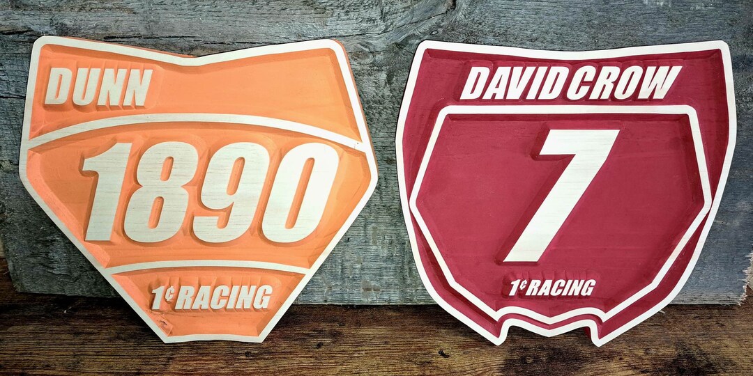 Wood Carved Number Plate Number Plate Dirtbike ATV Quad Etsy