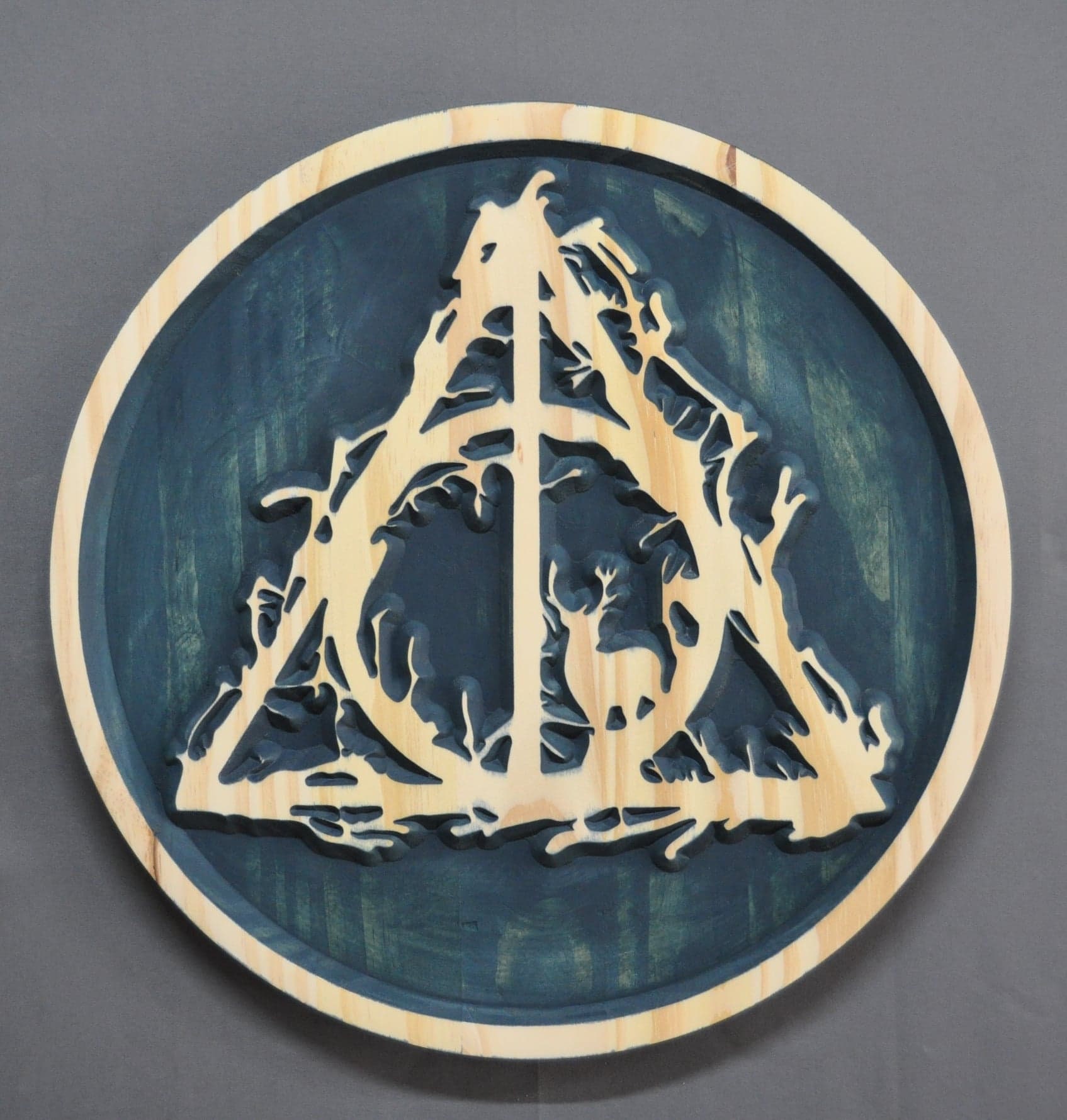 Deathly Hallows Wizard Wood Wall Art Unique Carving Stag - Etsy