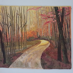 Der Wald, Natur Quilt, Gequiltete Landschaft, Kunst Quilt Wandbehang, Art Quilt, Landschaft Quilt Natur