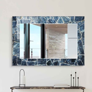 Mirror for Bathroom ,Decorative Mirror on Tempered Glass, Living Room Mirror, Entryway Hallway Mirror, Luxury Home Decor,