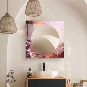 Aesthetic Mirror for Bathroom, Entryway Hallway Mirror, Luxury Home Decor, Living Room Mirror, Decorative Mirror on Tempered Glass