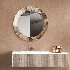 Aesthetic Mirror for Bathroom, Entryway Hallway Mirror, Luxury Home Decor, Living Room Mirror, Decorative Mirror on Tempered Glass