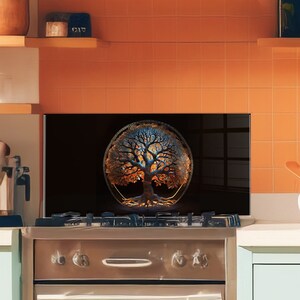 Panneau de dosseret de poêle en verre trempé, couverture arrière de poêle, décoration de cuisine, couvercle de dessus de cuisinière, dosseret de cuisine en carrelage, planche à découper et à nouilles