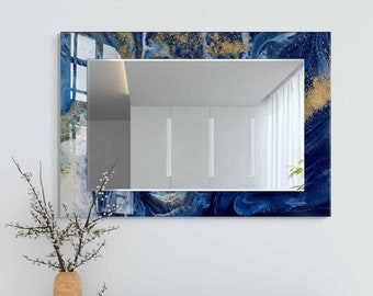 Spiegel Wanddekor, Spiegel für Badezimmer, Eingangsflur-Spiegel, Luxus-Wohnkultur, Wohnzimmerspiegel, dekorativer Spiegel auf gehärtetem Glas