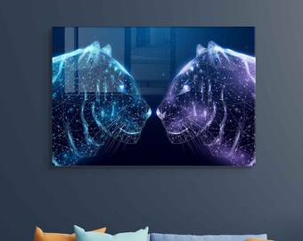 Quadro Da Parete Moderno Tiger 02 – Stampa Su Vetro Acrilico 80x55 Cm, Resistente UV, Effetto Profondità, Prodotto In Germania