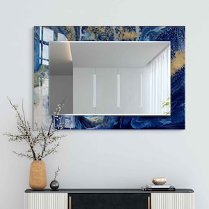 Mirror Wall Decor, Mirror for Bathroom, Entryway Hallway Mirror, Luxury Home Decor, Living Room Mirror, Decorative Mirror on Tempered Glass