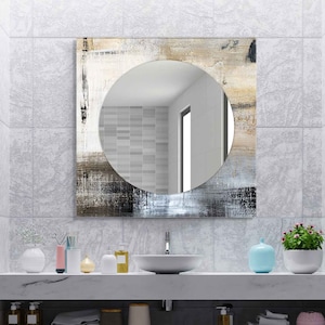Aesthetic Mirror for Bathroom, Entryway Hallway Mirror, Luxury Home Decor, Living Room Mirror, Decorative Mirror on Tempered Glass
